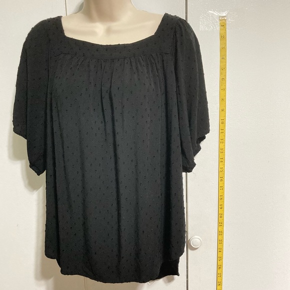 CHELSEA and THEODORE Embroidered Dots Square Neck Babydoll Top Womens XL - Picture 2 of 10